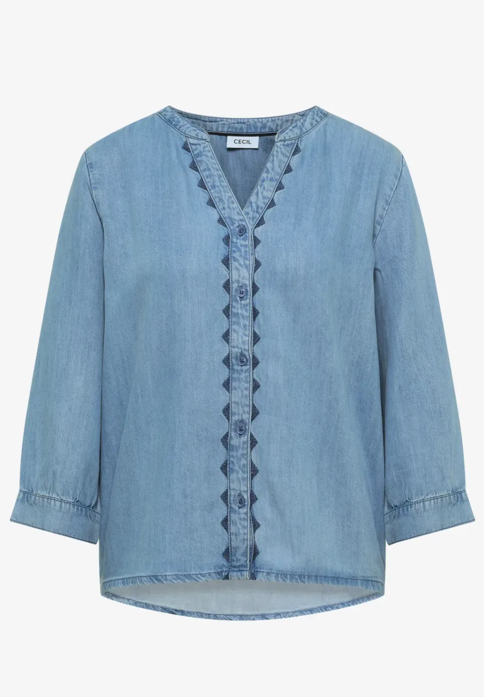 Blouse à manches 3/4 dans un look denim