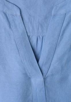 Blouse à manches 3/4 en lin mélangé avec split neck