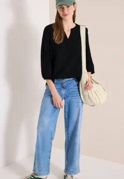 Blouse à manches 3/4 en qualité mousseline