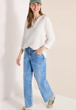 Blouse à manches 3/4 en qualité mousseline