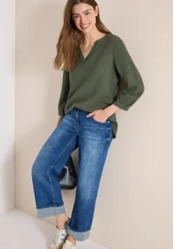 Blouse à manches 3/4 en qualité mousseline