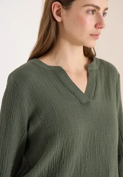 Blouse à manches 3/4 en qualité mousseline