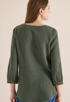 Blouse à manches 3/4 en qualité mousseline