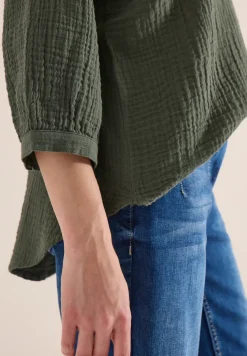 Blouse à manches 3/4 en qualité mousseline