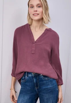 Blouse à manches 3/4 en qualité mousseline