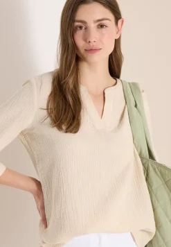 Blouse à manches 3/4 en qualité mousseline