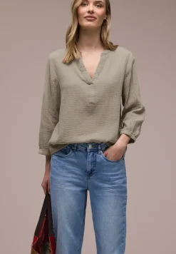 Blouse à manches 3/4 en qualité mousseline