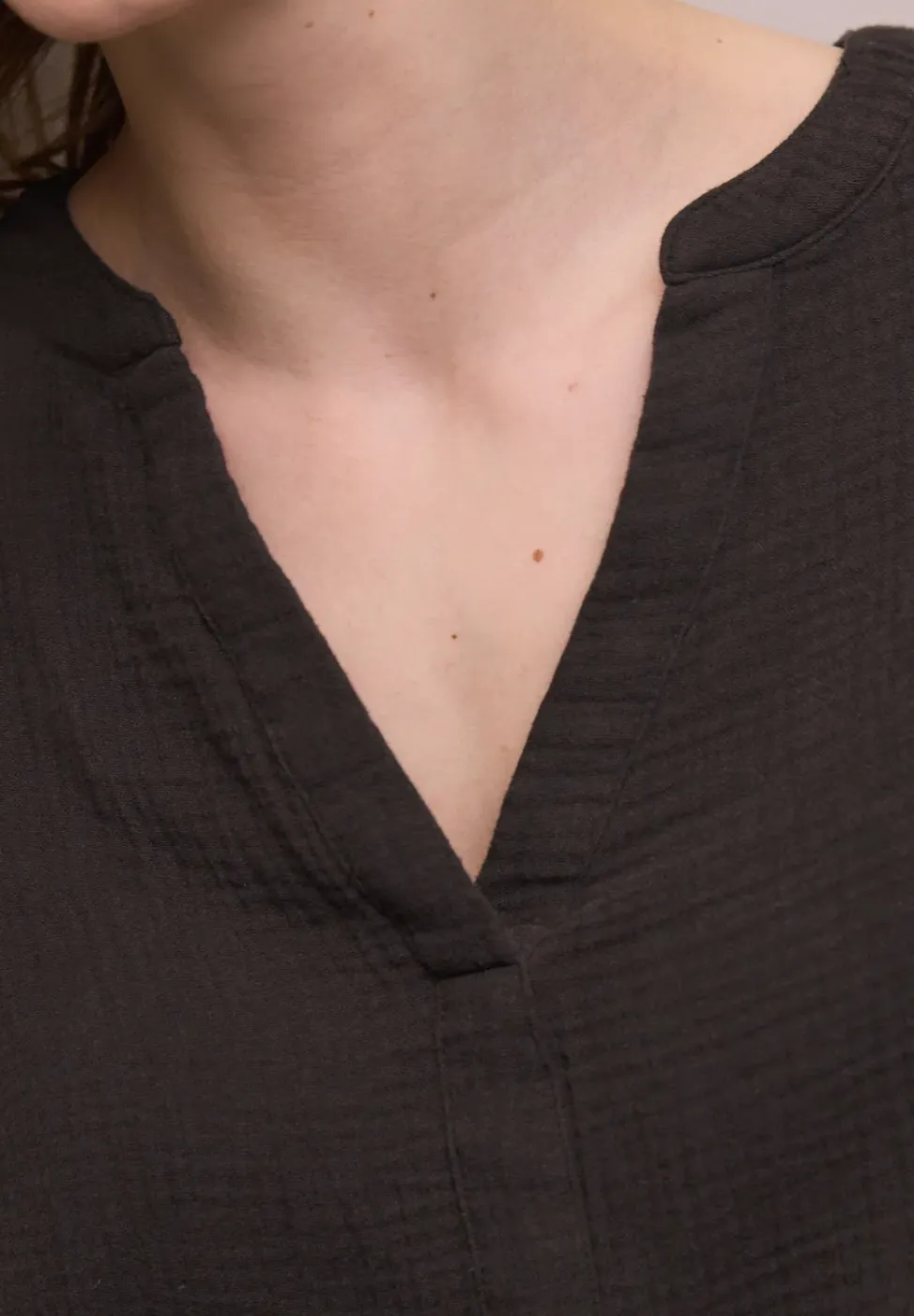 Blouse à manches 3/4 en qualité mousseline
