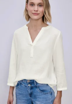 Blouse à manches 3/4 en qualité mousseline