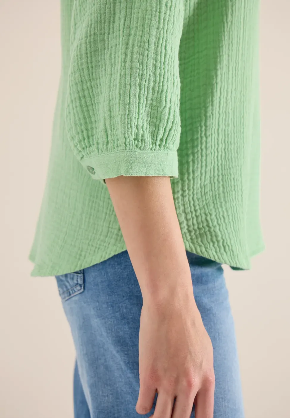 Blouse à manches 3/4 en qualité mousseline