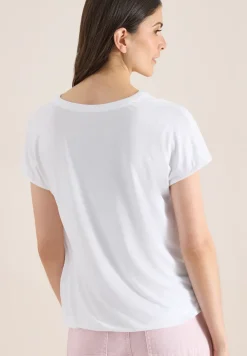 Blouse à manches courtes avec mélange de structures