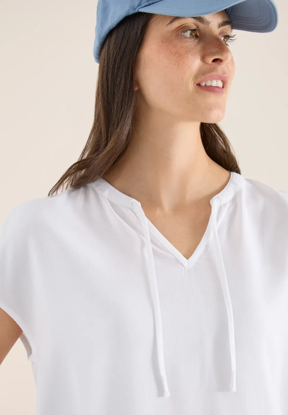Blouse à manches courtes avec mélange de structures