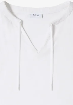 Blouse à manches courtes avec mélange de structures