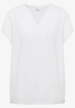 Blouse à manches courtes avec mélange de structures