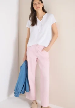 Blouse à manches courtes avec mélange de structures