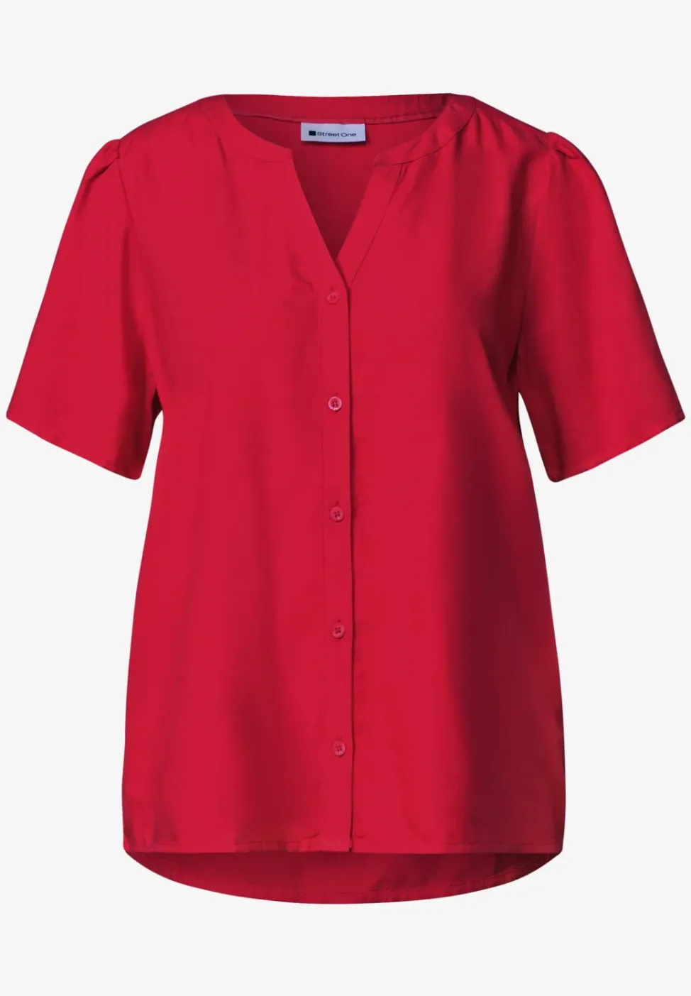 Blouse à manches courtes avec col fendu et boutons