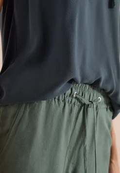 Blouse à manches courtes avec mélange de structures