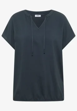 Blouse à manches courtes avec mélange de structures
