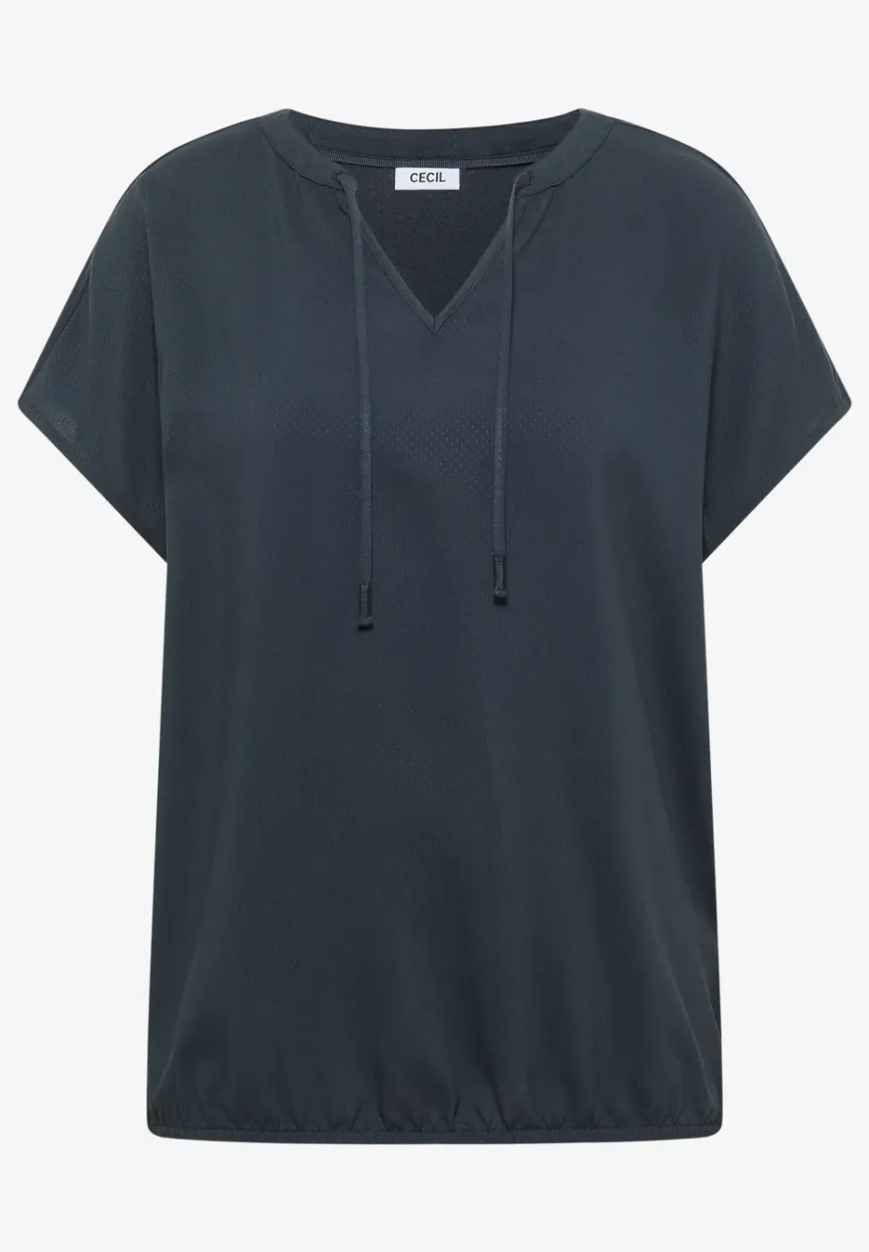 Blouse à manches courtes avec mélange de structures