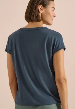 Blouse à manches courtes avec mélange de structures