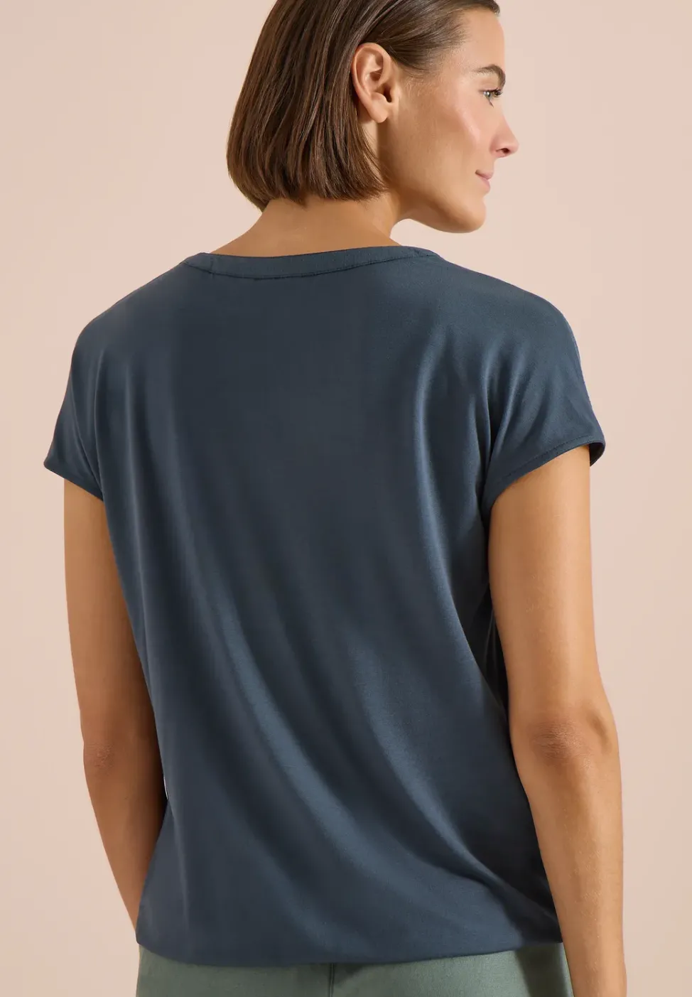 Blouse à manches courtes avec mélange de structures