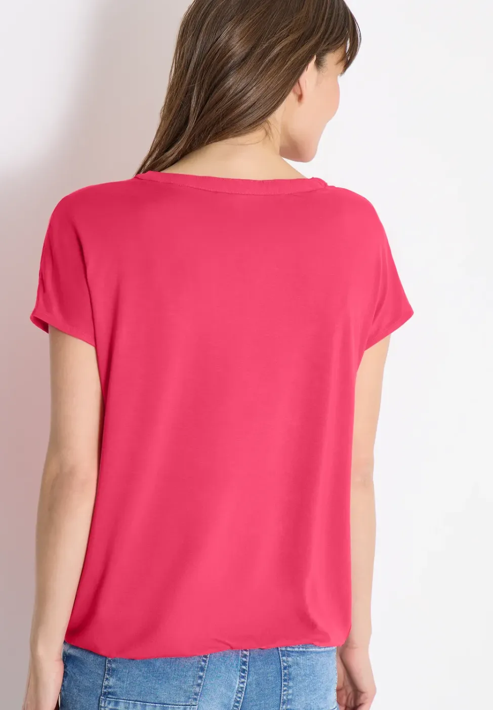 Blouse à manches courtes avec mélange de structures