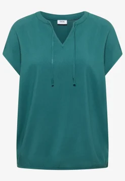 Blouse à manches courtes avec mélange de structures