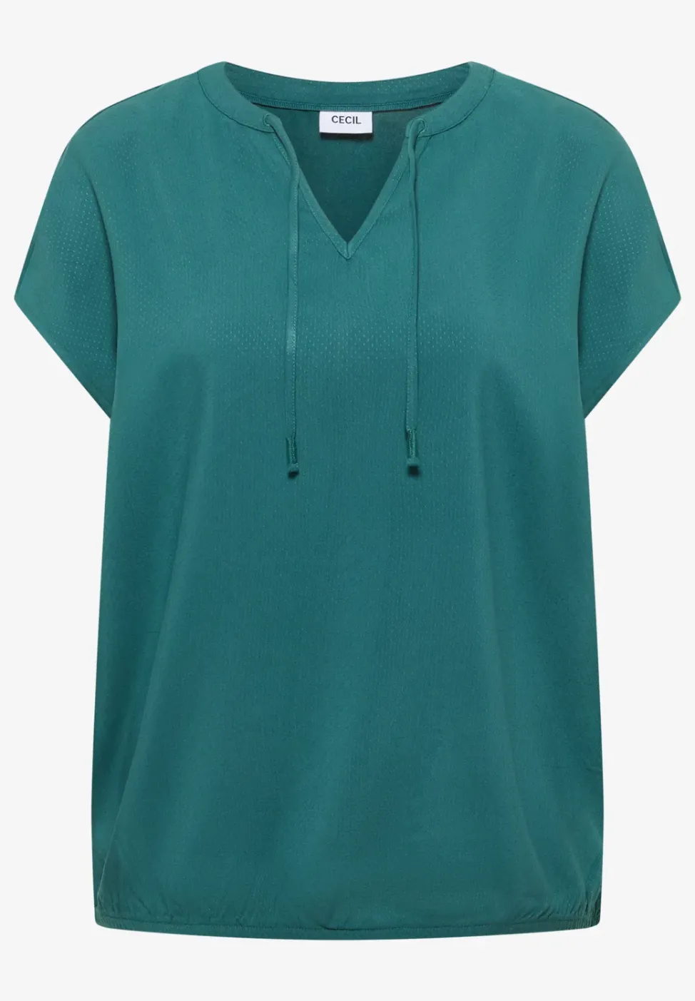 Blouse à manches courtes avec mélange de structures