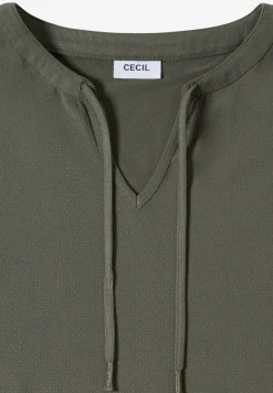 Blouse à manches courtes avec mélange de structures