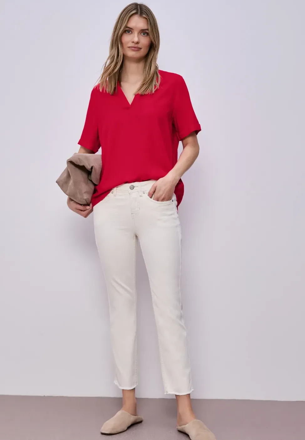 Blouse à manches courtes avec turn-up