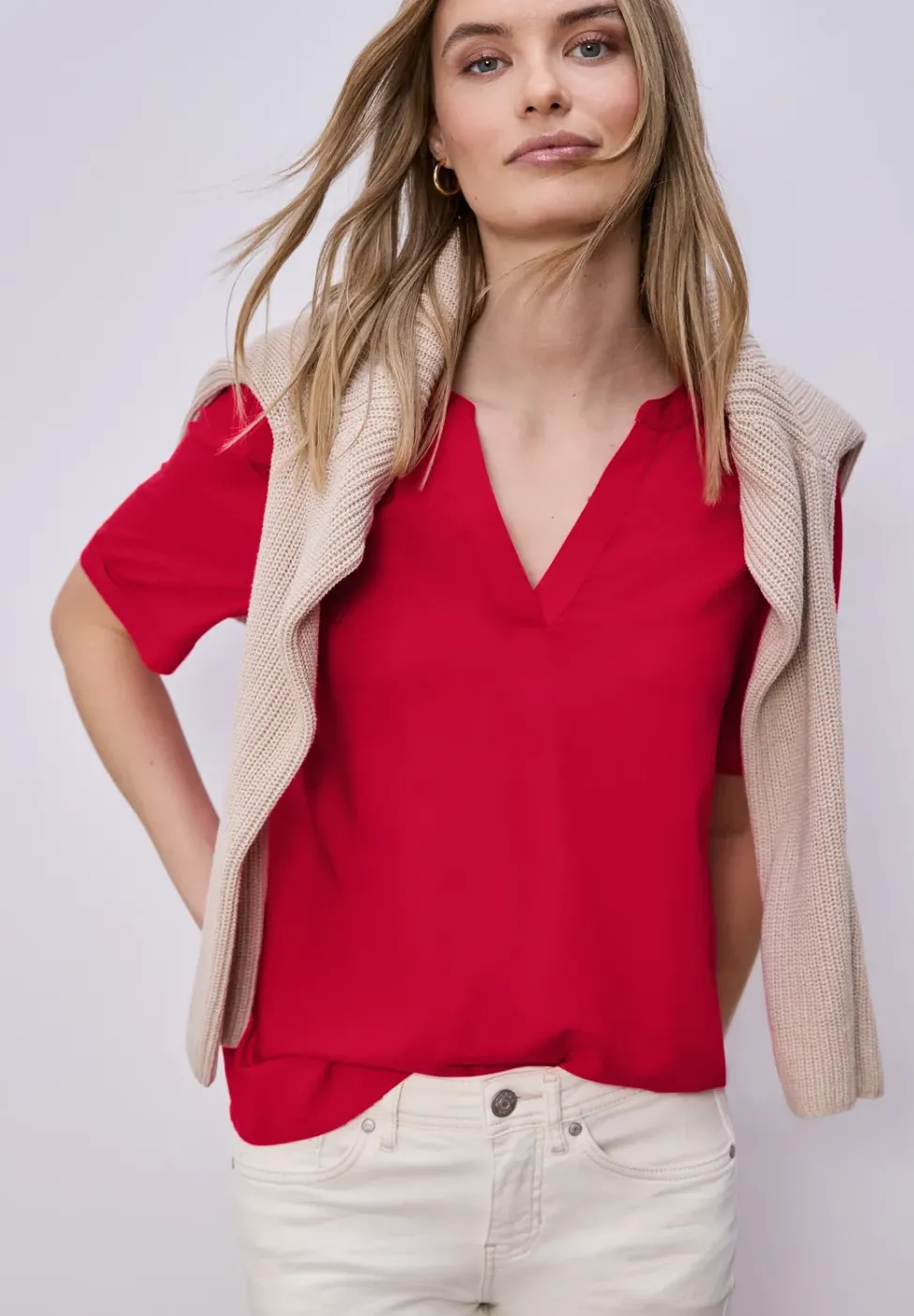 Blouse à manches courtes avec turn-up