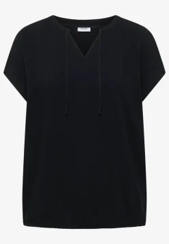 Blouse à manches courtes avec mélange de structures