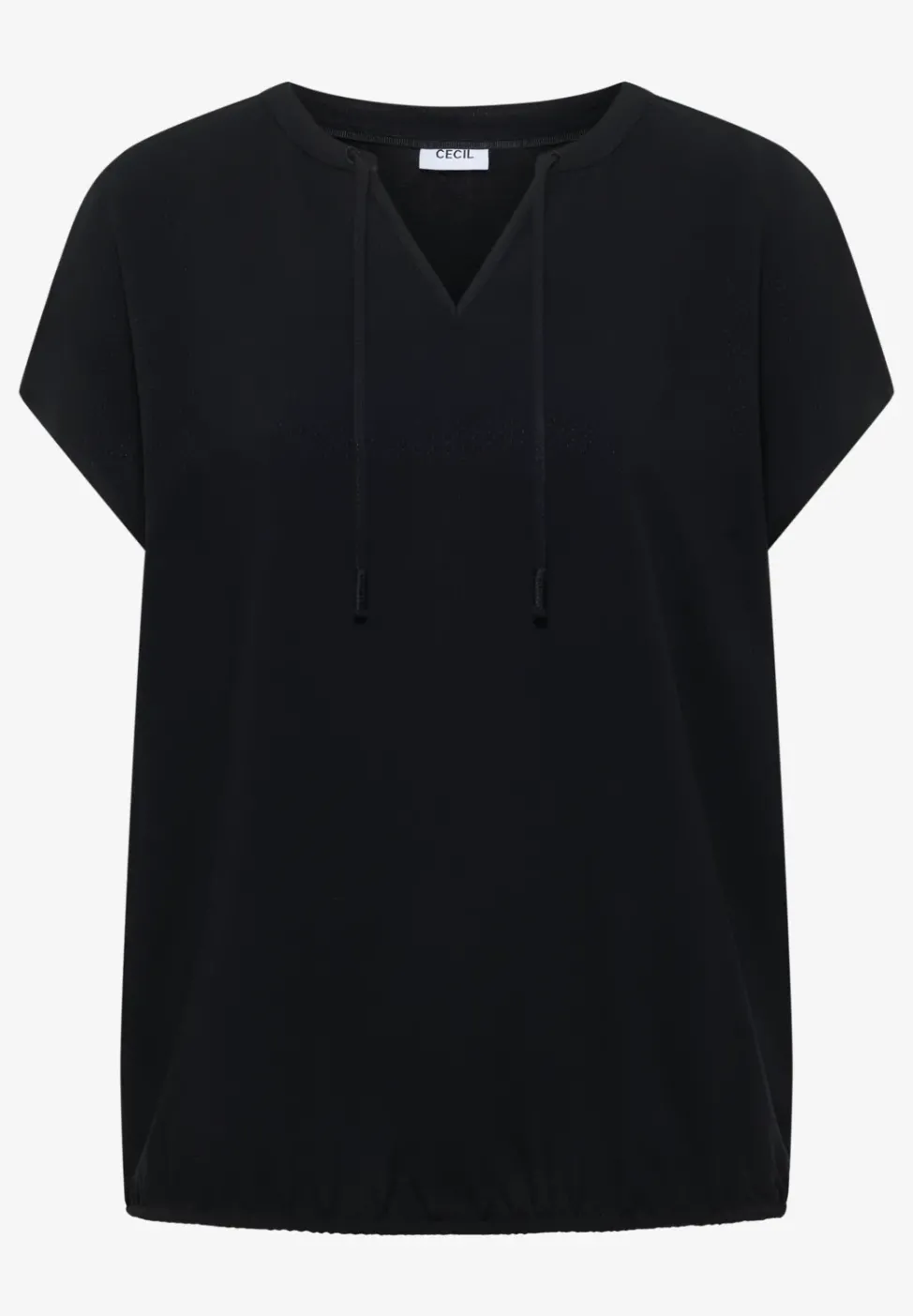 Blouse à manches courtes avec mélange de structures
