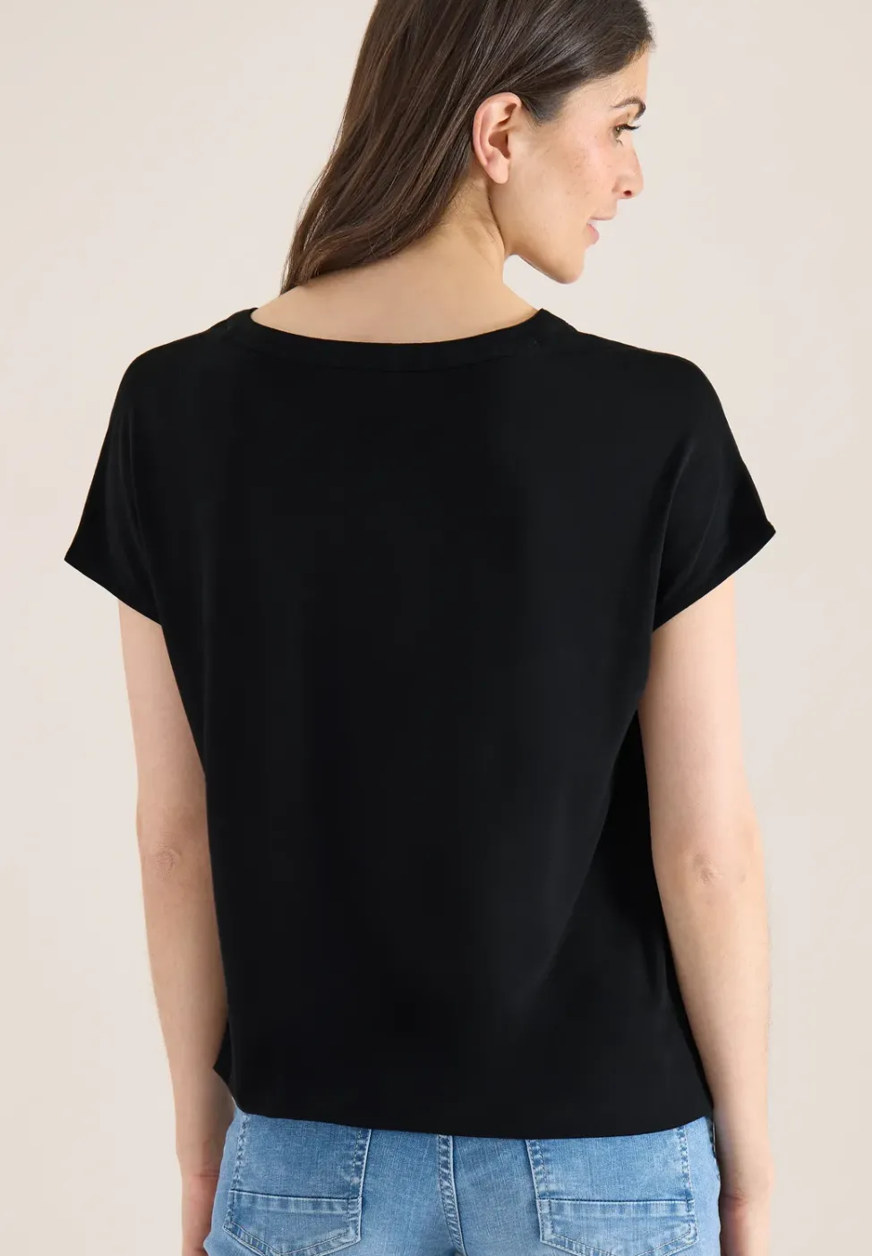 Blouse à manches courtes avec mélange de structures