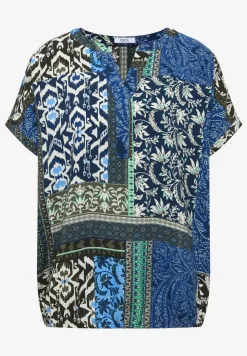 Blouse à manches courtes avec imprimé patchwork