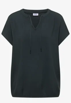 Blouse à manches courtes avec mélange de structures