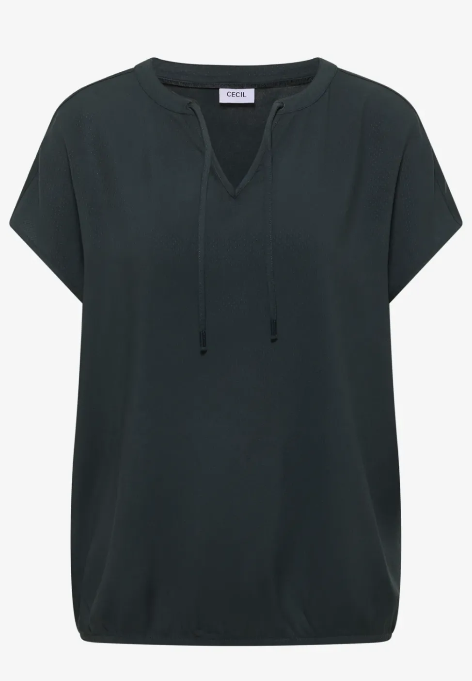 Blouse à manches courtes avec mélange de structures