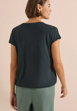 Blouse à manches courtes avec mélange de structures