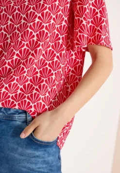 Blouse à manches courtes avec imprimé coquillage
