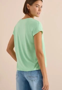 Blouse à manches courtes avec mélange de structures