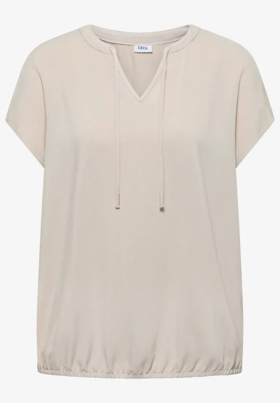 Blouse à manches courtes avec mélange de structures