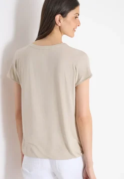 Blouse à manches courtes avec mélange de structures