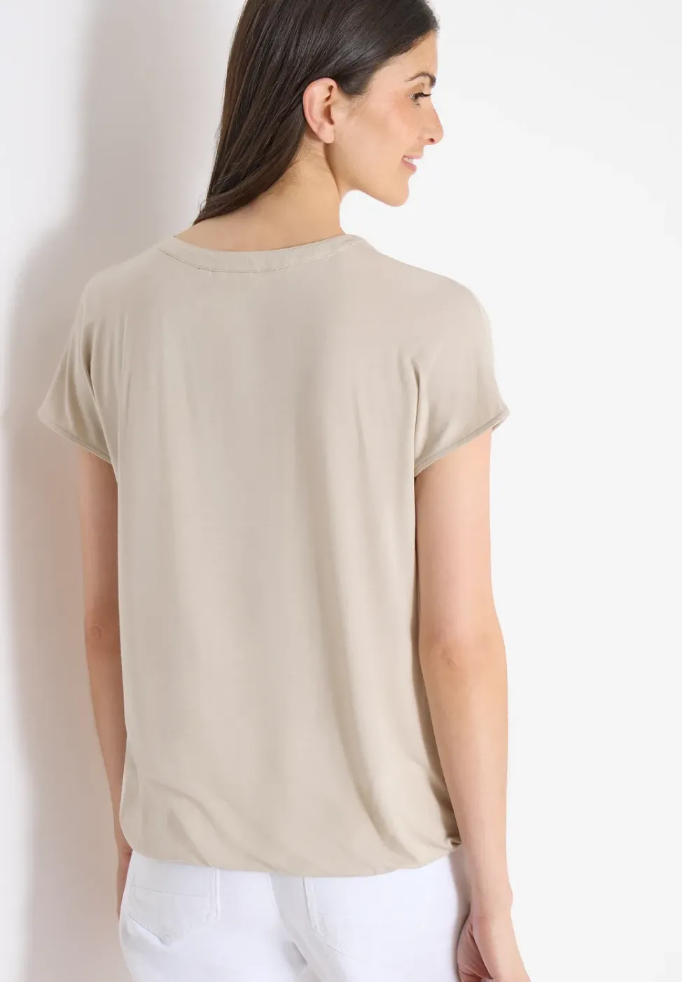 Blouse à manches courtes avec mélange de structures