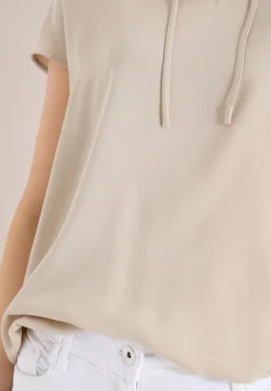 Blouse à manches courtes avec mélange de structures