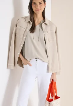 Blouse à manches courtes avec mélange de structures