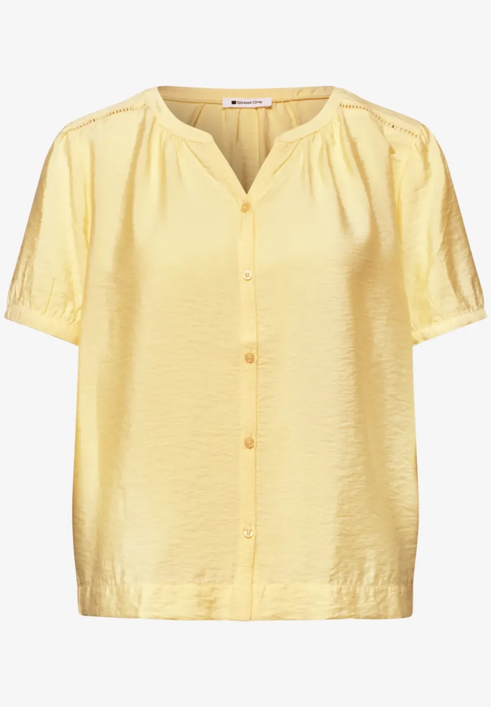 Blouse à manches courtes avec col fendu et boutons