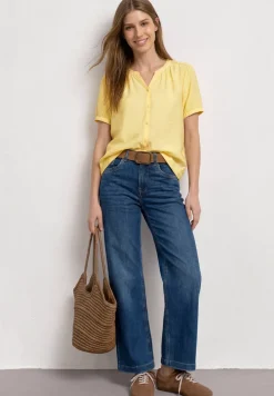 Blouse à manches courtes avec col fendu et boutons