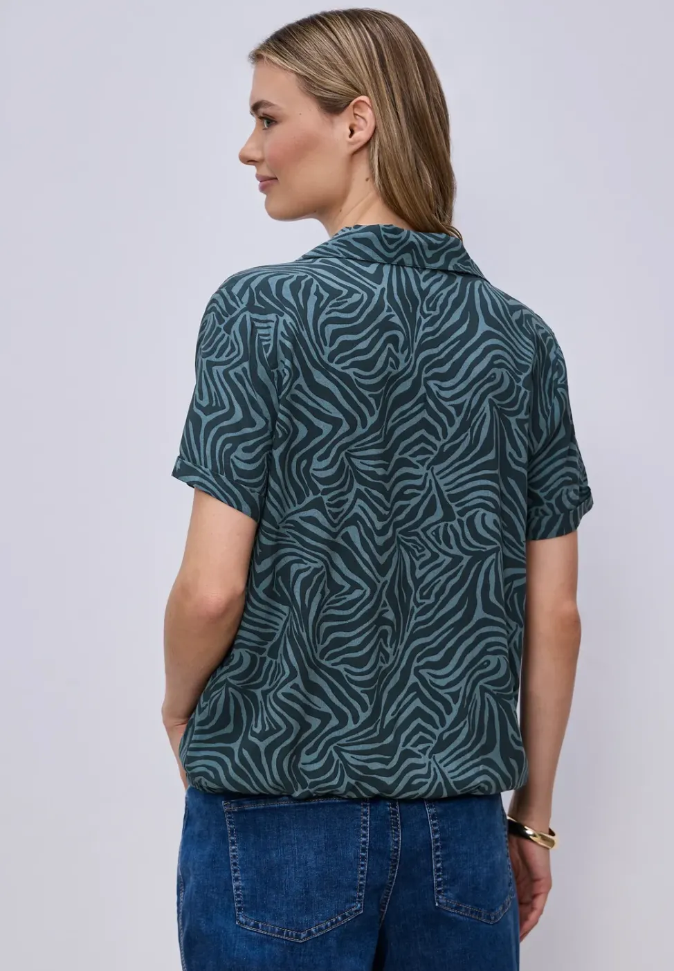 Blouse à manches courtes avec col bowling