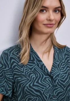 Blouse à manches courtes avec col bowling