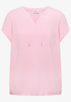 Blouse à manches courtes avec mélange de structures